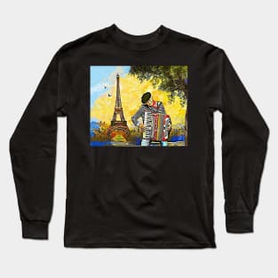 Accordionist in Paris Long Sleeve T-Shirt